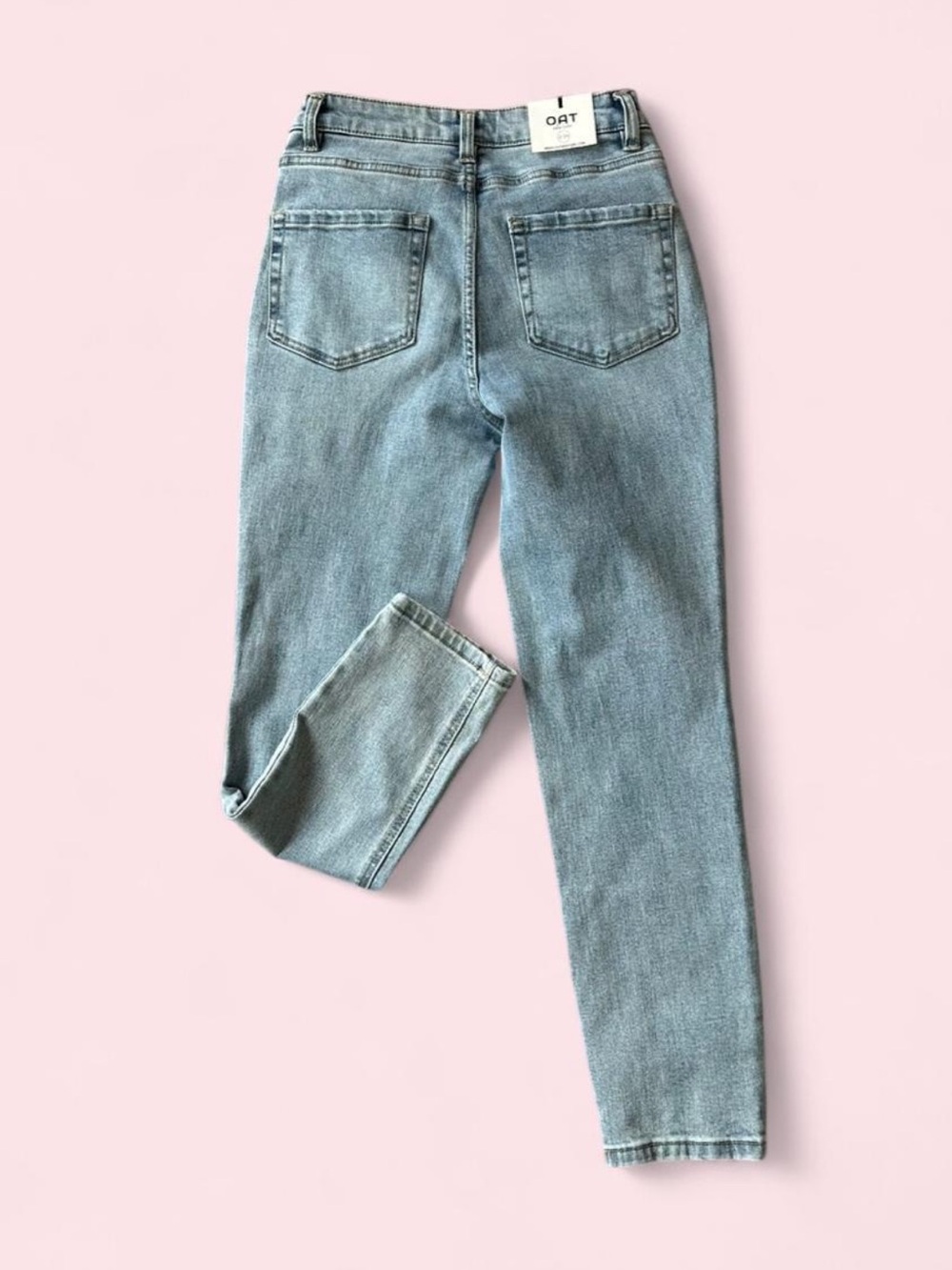 Oat New York Light Blue High-Rise Slim Straight Jeans